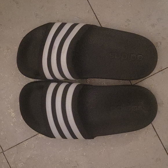 adidas Other - Black and white Adidas little boys slides size 12.